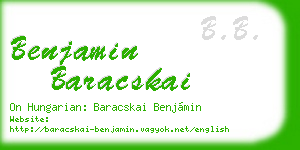 benjamin baracskai business card